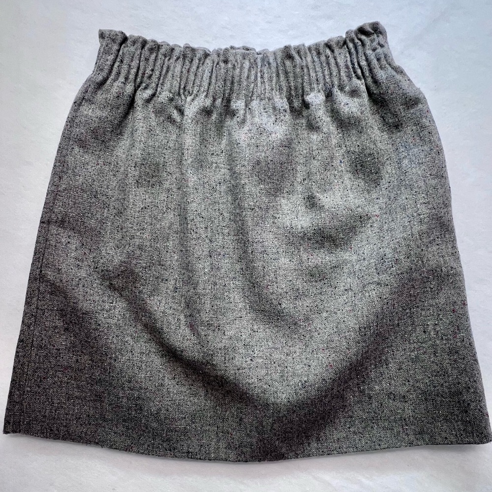 J Crew Gray Wool‎ Blend  A Line Mini Skirt with pockets Size 0